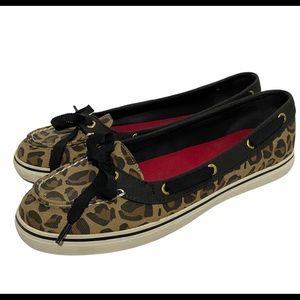 Sperry Top Sider Leopard and Black Loafers Flats